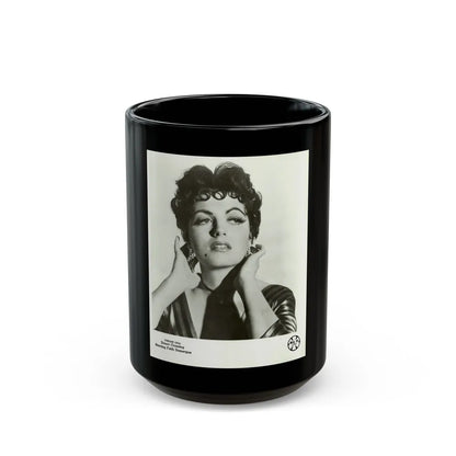 Faith Domergue #138 (Vintage Female Icon) Black Coffee Mug-15oz-Go Mug Yourself