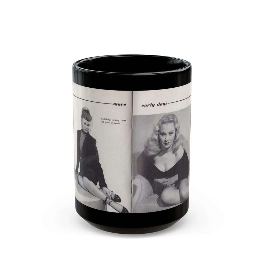 Norma Sykes #154 - 66 PHOTOGRAPHS OF Sabrina U.K. Pocket Mag. Pages 38 & 39 (Vintage Female Icon) Black Coffee Mug-15oz-Go Mug Yourself