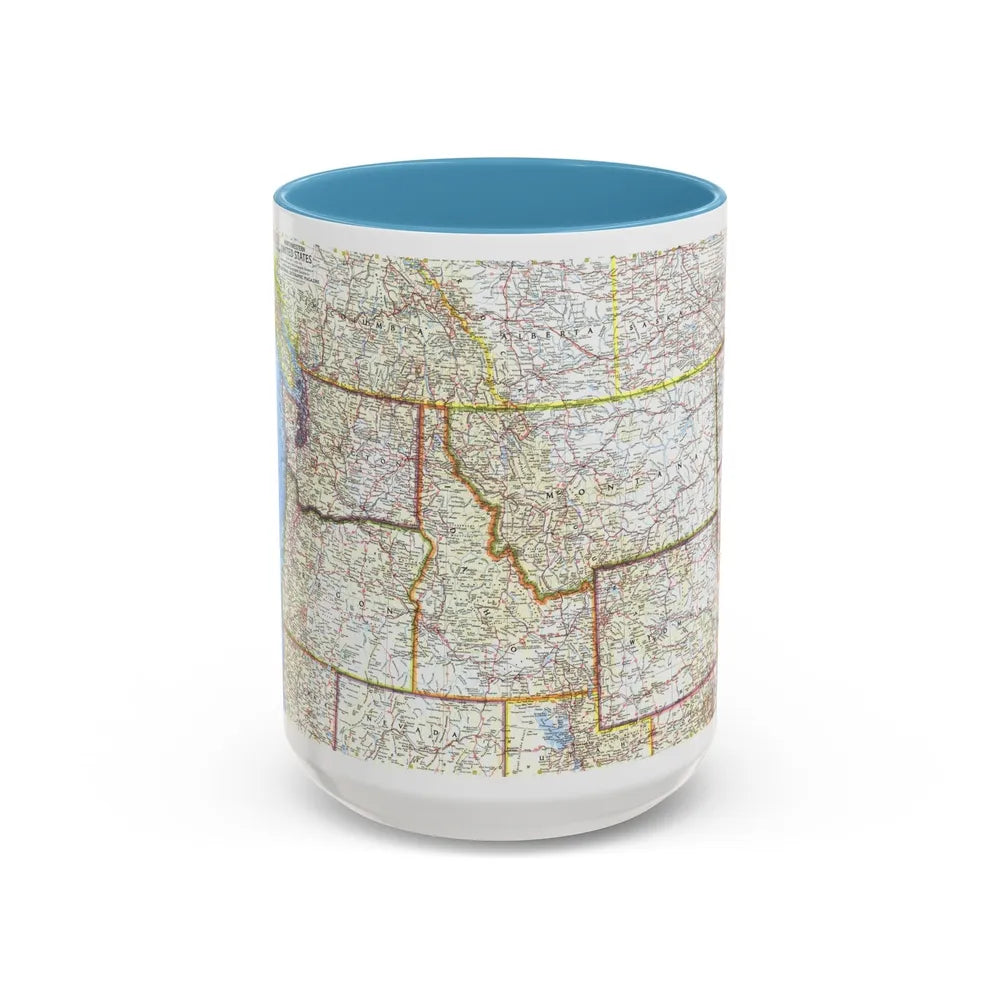 USA - Northwestern (1960) (Map) Accent Coffee Mug-15oz-Light Blue-Go Mug Yourself