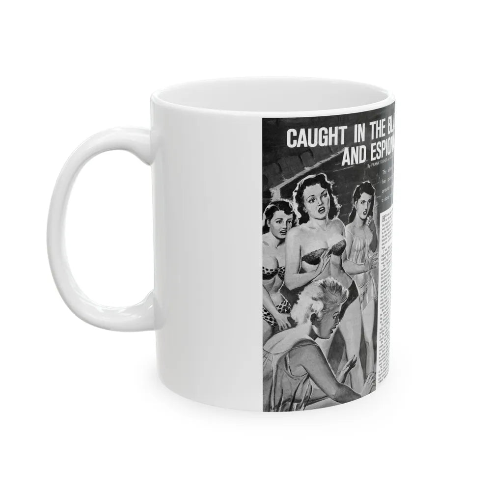 Caught In The Black Widow's Web Of Lust And Espionage, World of Men, December 1963 - White Coffee Mug-Go Mug Yourself