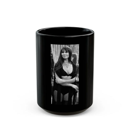 Caroline Munro #244 (Vintage Female Icon) Black Coffee Mug-15oz-Go Mug Yourself