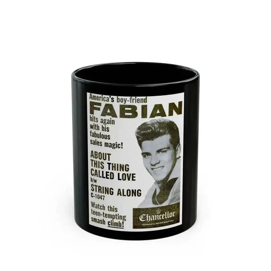 Fabian 1960 (Music Poster) Black Coffee Mug 11oz - Go Mug Yourself