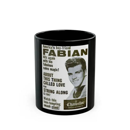 Fabian 1960 (Music Poster) Black Coffee Mug 11oz - Go Mug Yourself