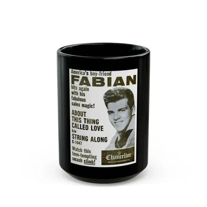 Fabian 1960 (Music Poster) Black Coffee Mug 15oz - Go Mug Yourself