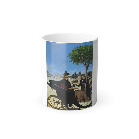 Fabio Cipolla (1854-1914) Arrival at the Villa Borghese - Oil on Canvas 1878 - Color Changing Mug 11oz-11oz-Go Mug Yourself