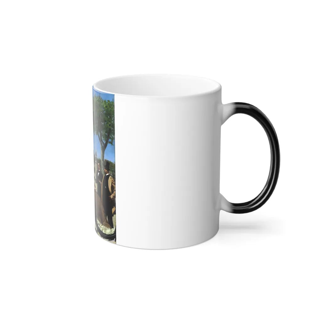 Fabio Cipolla (1854-1914) Arrival at the Villa Borghese - Oil on Canvas 1878 - Color Changing Mug 11oz-Go Mug Yourself