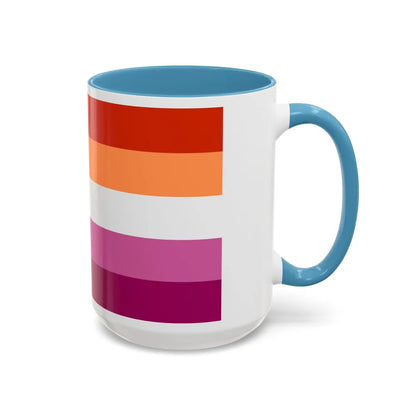 Lesbian 3 Pride Flag - Accent Coffee Mug-Go Mug Yourself