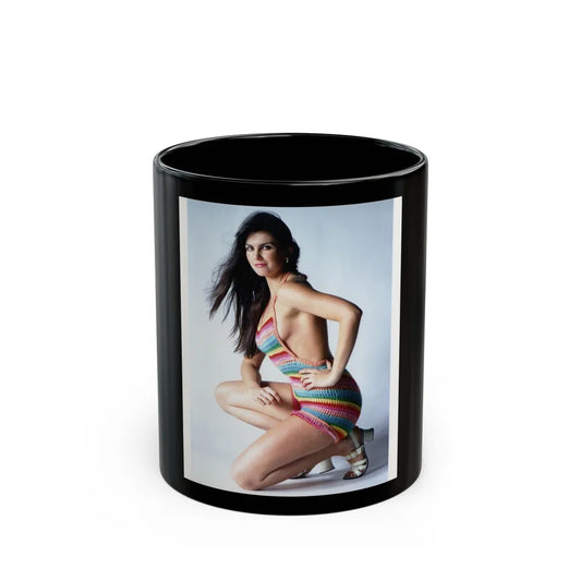 Caroline Munro #53 - 8x10 Color Full Body Glamour Photo Re-Strike from 70's (Vintage Female Icon) Black Coffee Mug-11oz-Go Mug Yourself