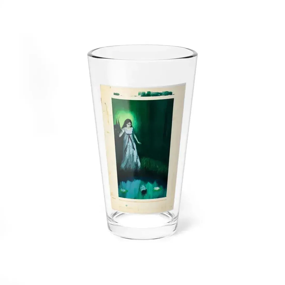 Face in the Pond, Romance Novel Cover (Avon, 1968) - Pint Glass 16oz 16oz - Go Mug Yourself