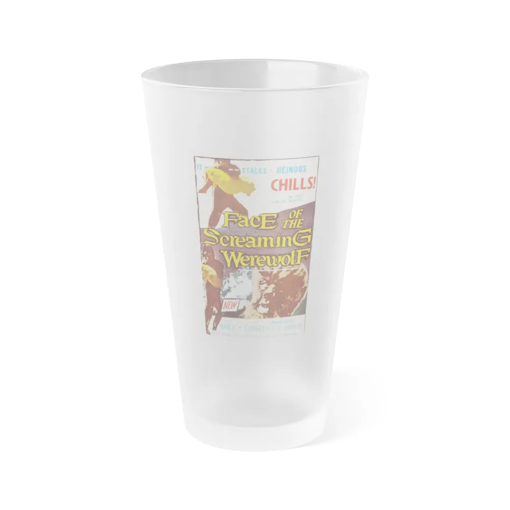 FACE OF THE SCREAMING WEREWOLF 1964 Movie Poster - Frosted Pint Glass 16oz-16oz-Frosted-Go Mug Yourself