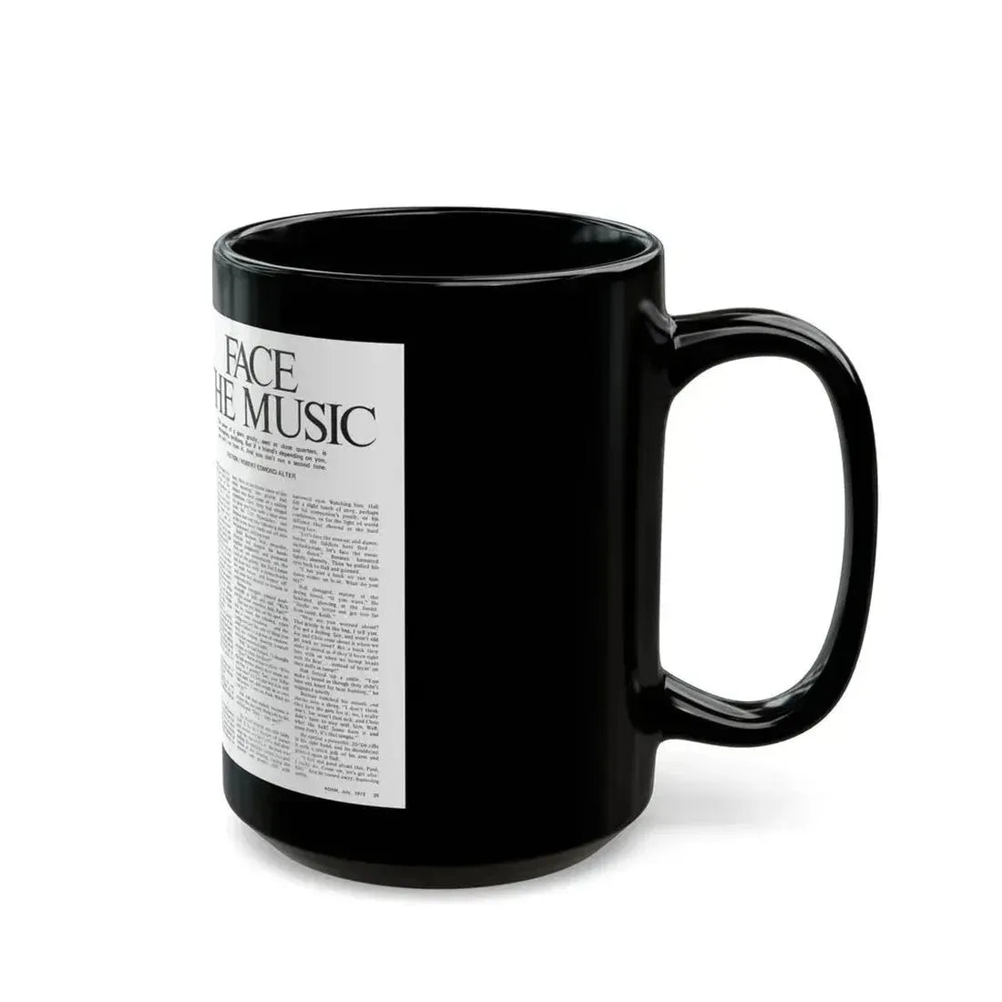 Face The Music, Adam magazine, July 1973 - Black Coffee Mug - Go Mug Yourself