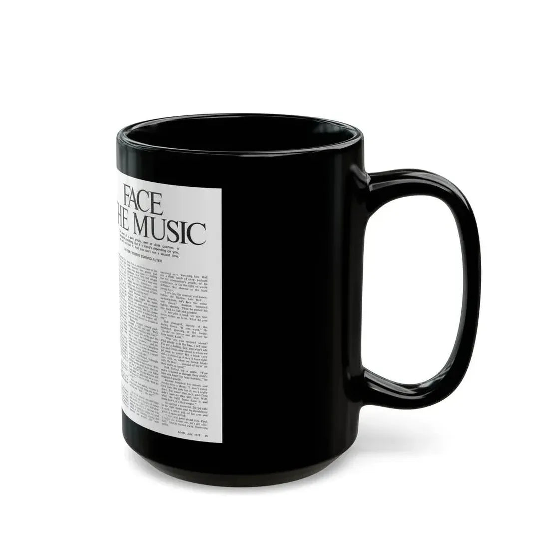 Face The Music, Adam magazine, July 1973 - Black Coffee Mug - Go Mug Yourself