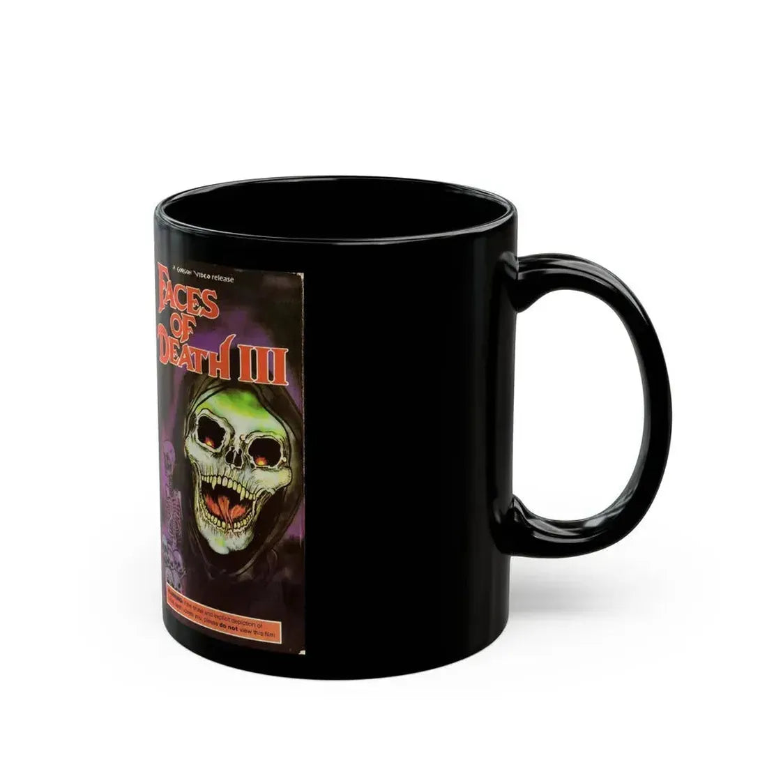 FACES OF DEATH 3 GORGON VIDEO RELEASE (VHS COVER) - Black Coffee Mug - Go Mug Yourself