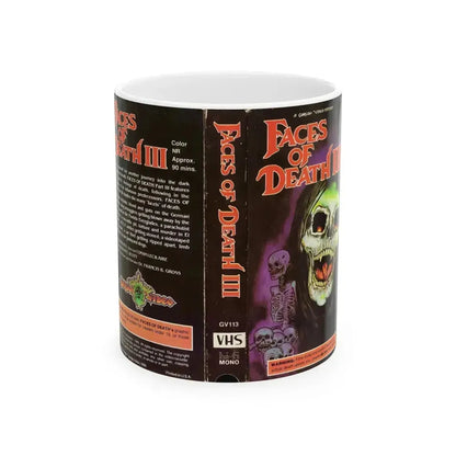 FACES OF DEATH 3 GORGON VIDEO RELEASE (VHS COVER) - White Coffee Mug 11oz - Go Mug Yourself