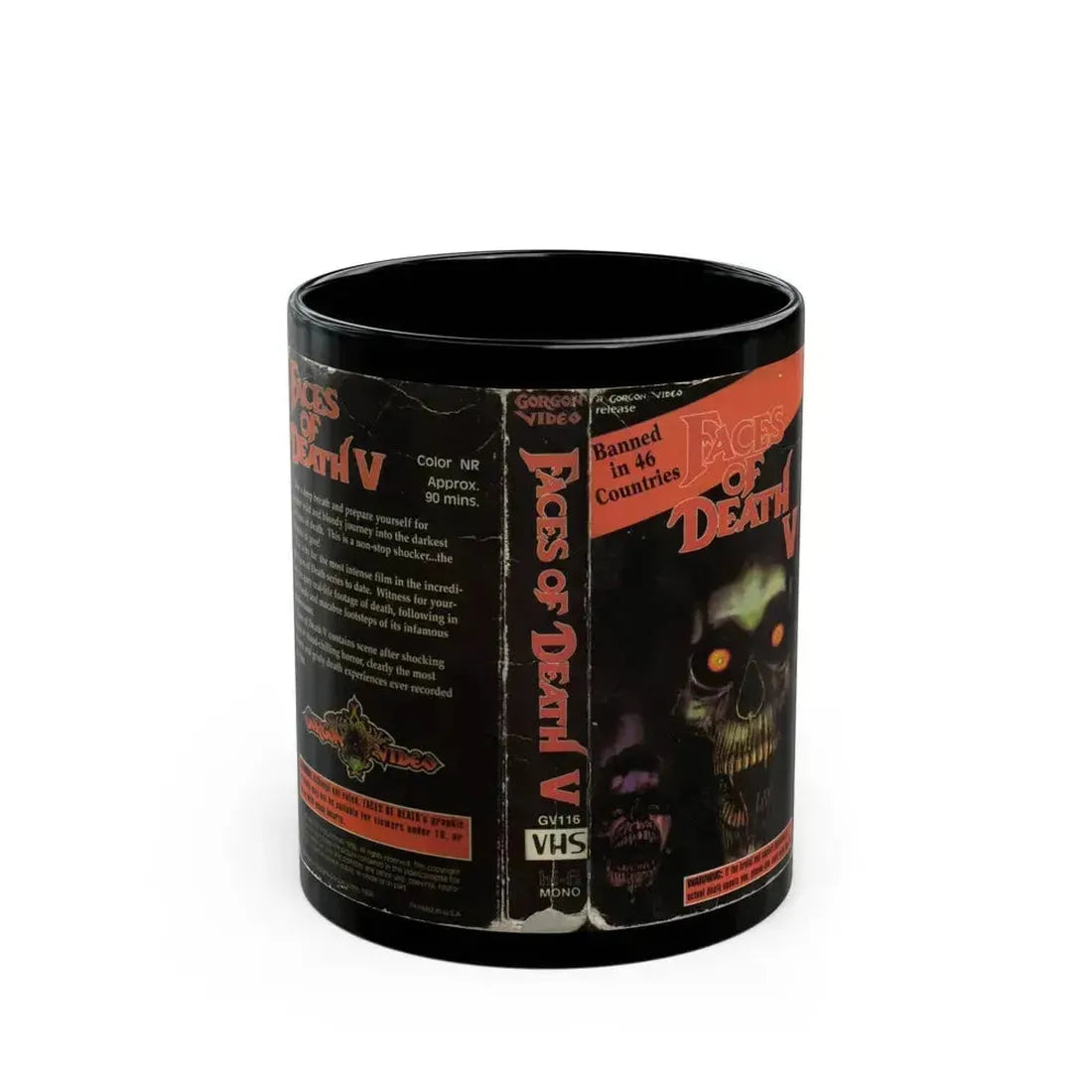 FACES OF DEATH 5 (VHS COVER) - Black Coffee Mug 11oz - Go Mug Yourself