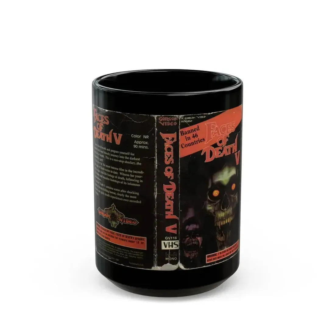 FACES OF DEATH 5 (VHS COVER) - Black Coffee Mug 15oz - Go Mug Yourself