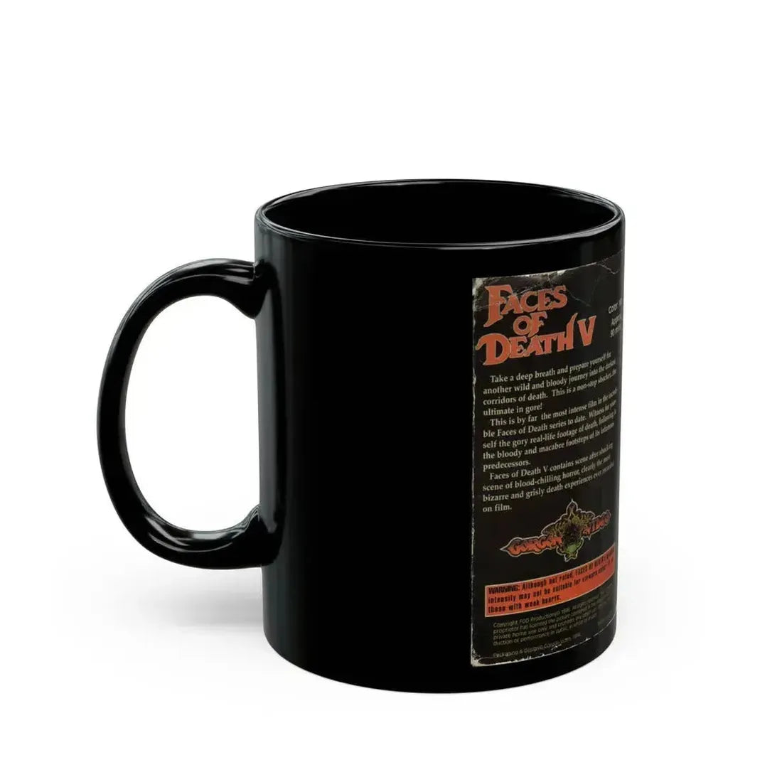 FACES OF DEATH 5 (VHS COVER) - Black Coffee Mug - Go Mug Yourself