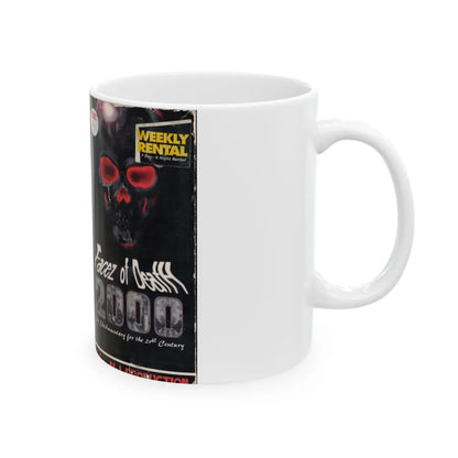 FACEZ OF DEATH 2000 THE SHOCKUMENTARY FOR THE 21ST CENTURY GORE MET PRODUCTIONS (VHS COVER) - White Coffee Mug-Go Mug Yourself