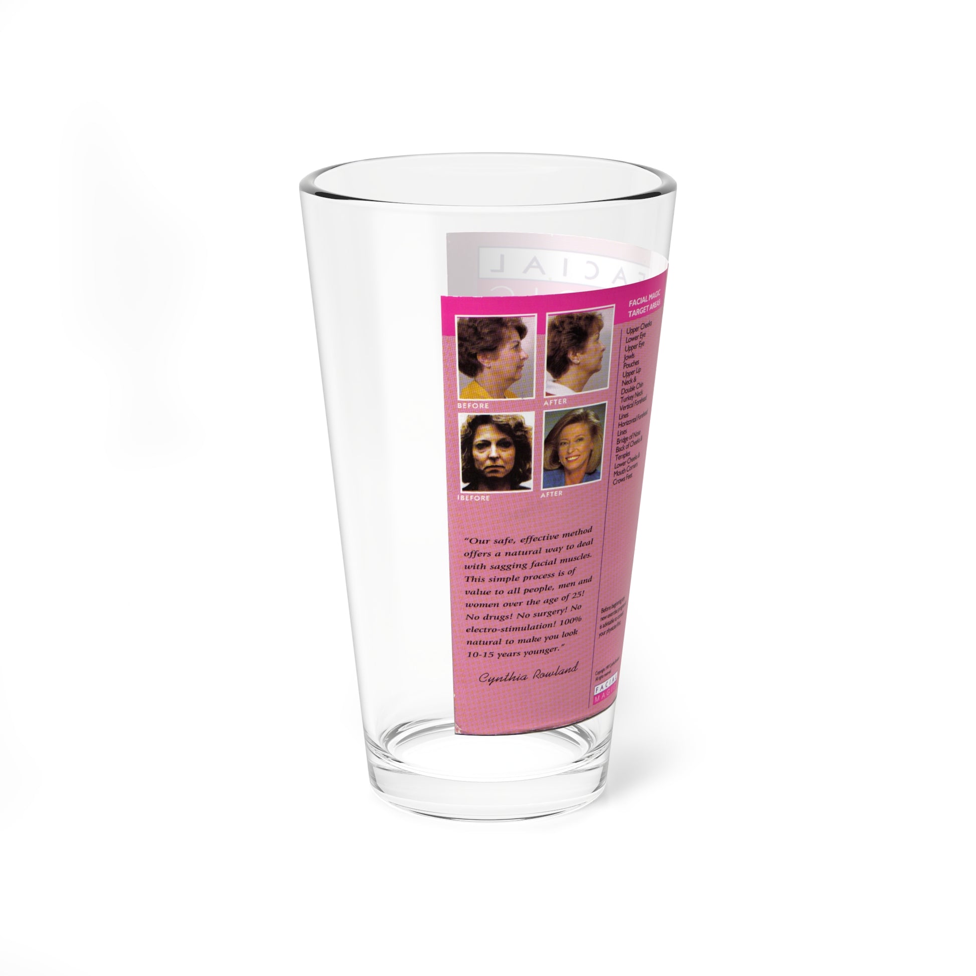 FACIAL MAGIC (VHS COVER) Pint Glass 16oz-Go Mug Yourself