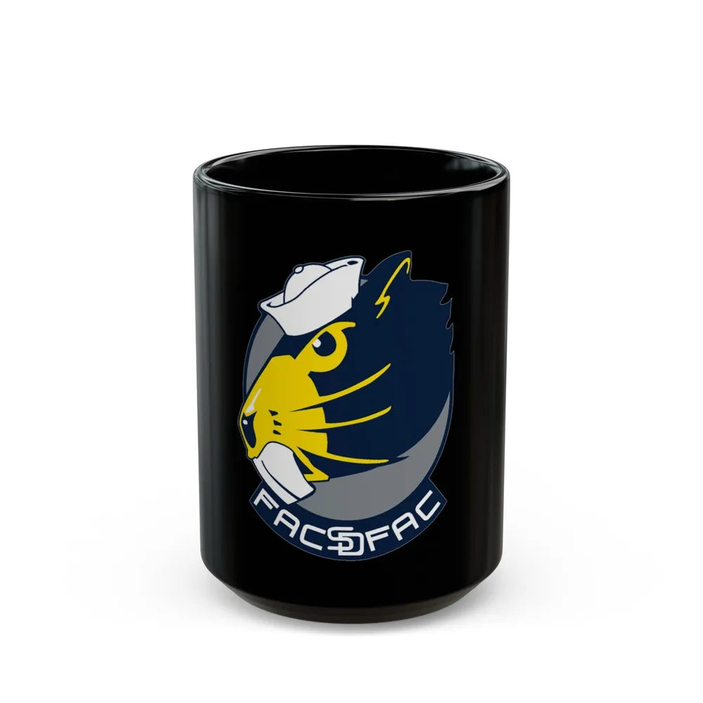 FACSFAC SD Beaver Fleet Area Control and Surveillance Facility San Diego (U.S. Navy) Black Coffee Mug-15oz-Go Mug Yourself