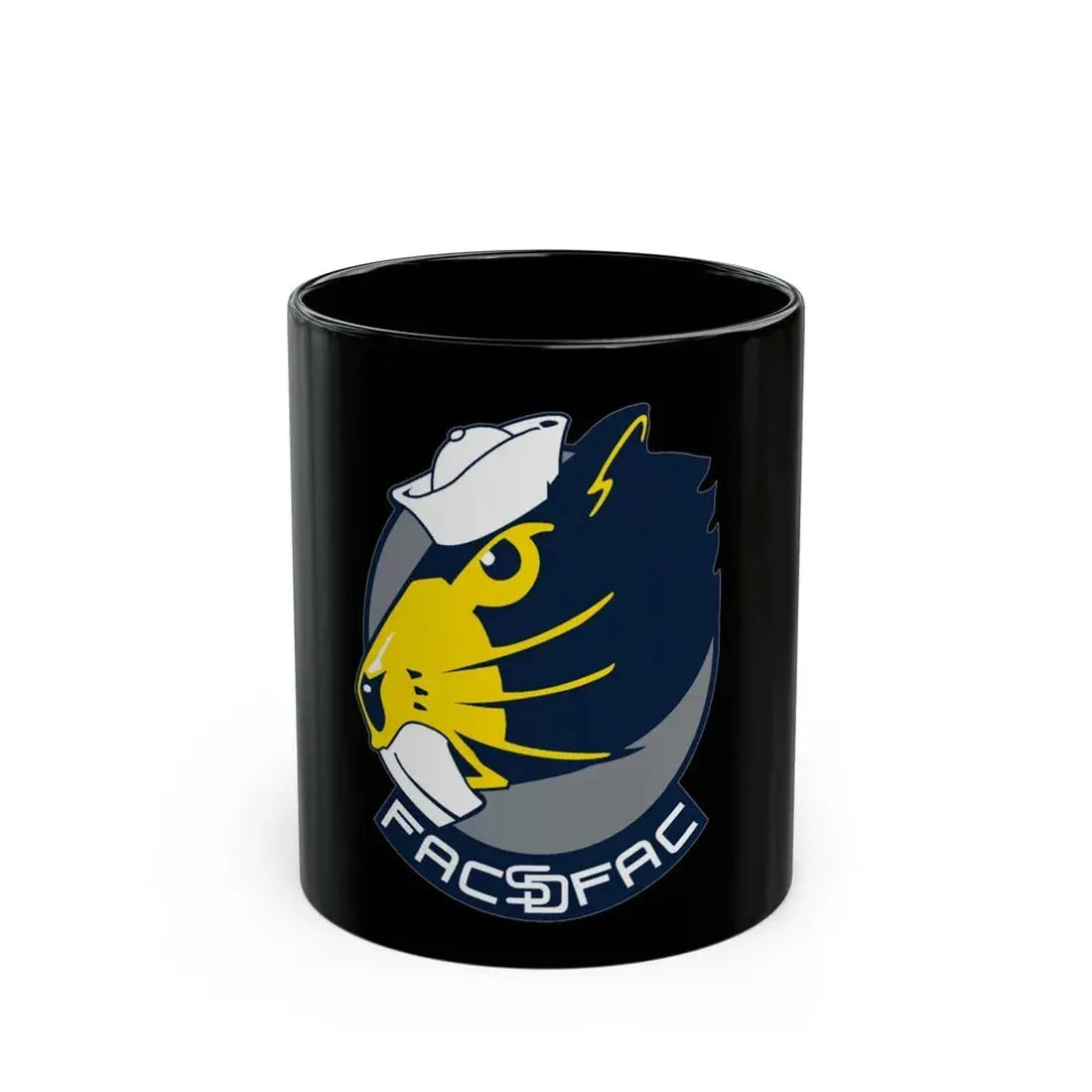 FACSFAC SD Beaver Fleet Area Control and Surveillance Facility San Diego (U.S. Navy) Black Coffee Mug 11oz - Go Mug Yourself