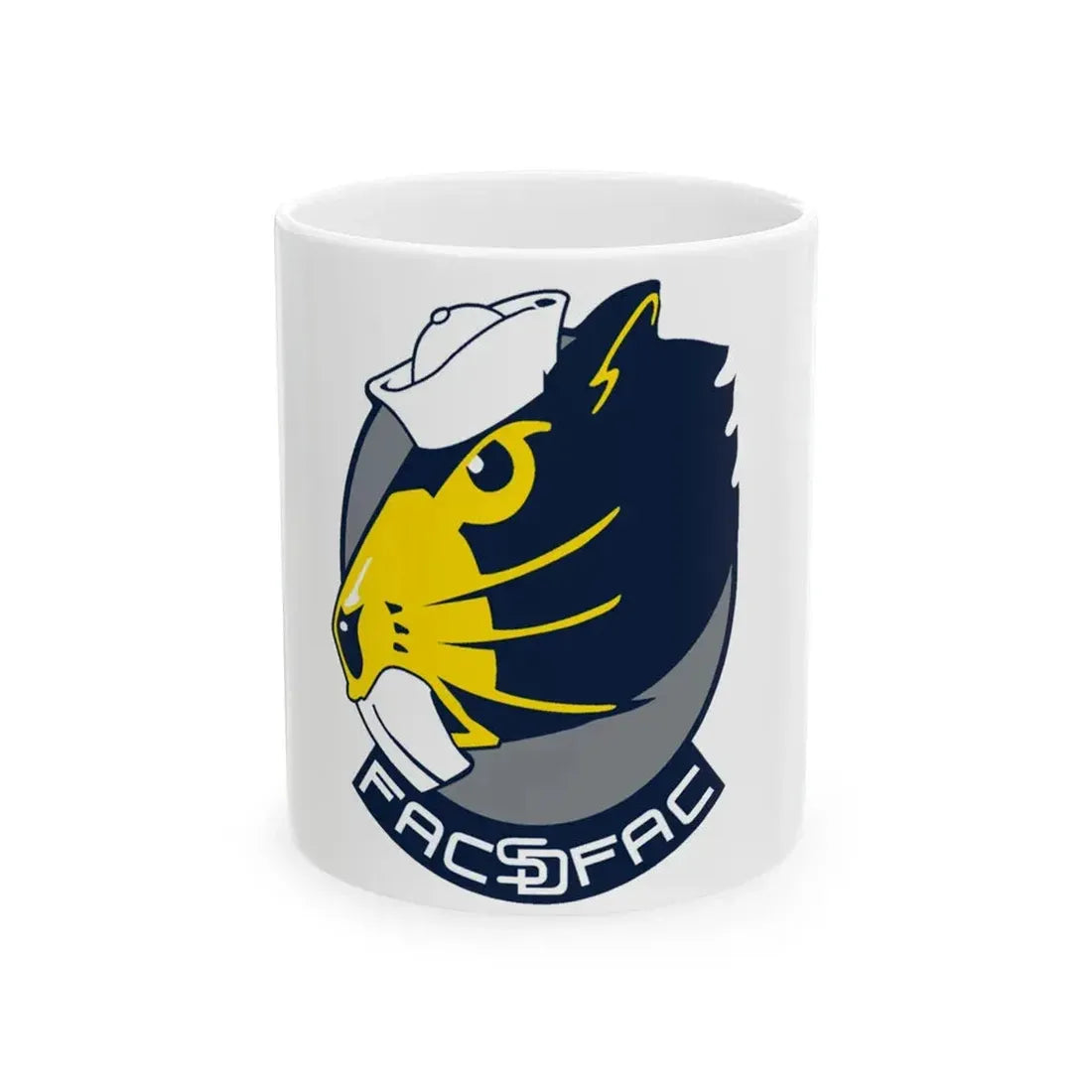 FACSFAC SD Beaver Fleet Area Control and Surveillance Facility San Diego (U.S. Navy) White Coffee Mug 11oz - Go Mug Yourself