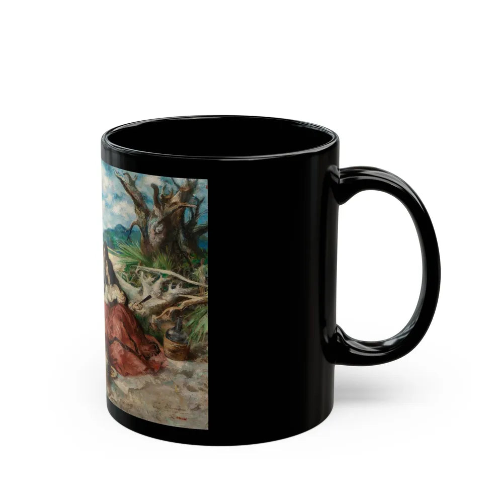 Cupid is a Fat Duenna, The Saturday Evening Post story illustration - Black Coffee Mug-Go Mug Yourself