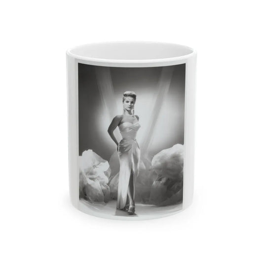 Debra Paget #616 - 8x10 B&W Full Body Glamour Promo Photo circa 50's (Vintage Female Icon) White Coffee Mug-11oz-Go Mug Yourself