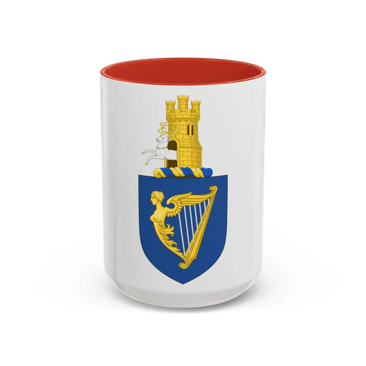 Royal arms of Ireland - Accent Coffee Mug-15oz-Red-Go Mug Yourself