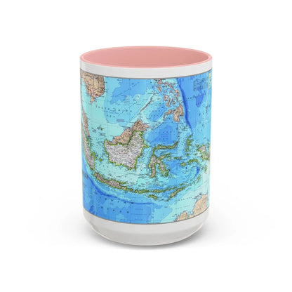 Indonesia 1 (1996) (Map) Accent Coffee Mug-15oz-Pink-Go Mug Yourself