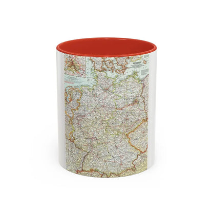 Germany (1959) (Map) Accent Coffee Mug-11oz-Red-Go Mug Yourself