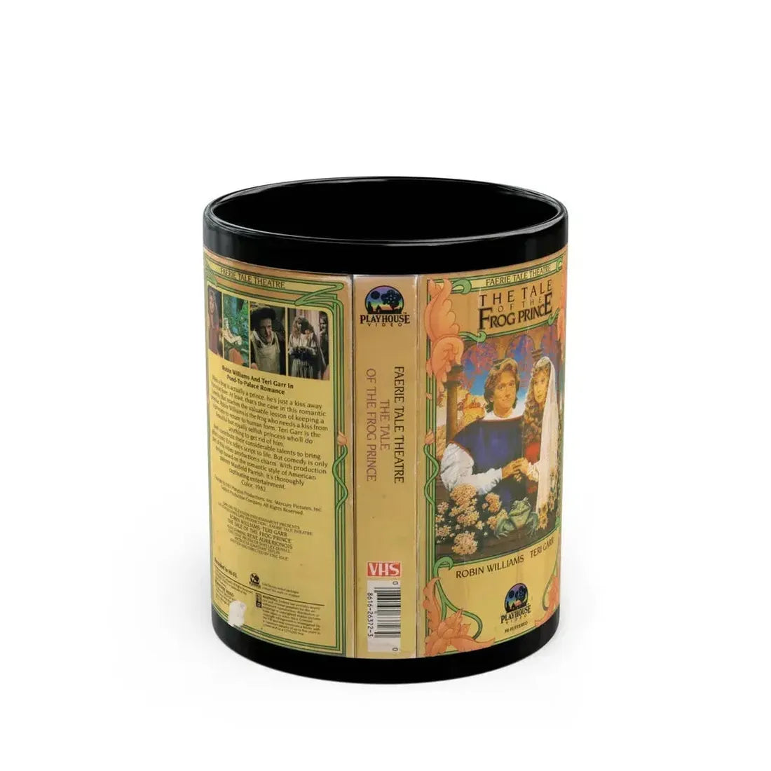 FAERIE TALE THEATRE THE TALE OF THE FROG PRINCE (VHS COVER) - Black Coffee Mug 11oz - Go Mug Yourself