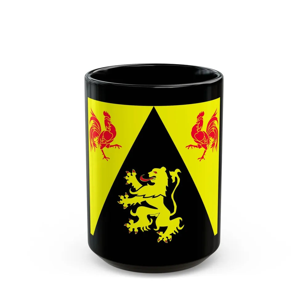 Flag of Walloon Brabant Belgium - Black Coffee Mug-15oz-Go Mug Yourself