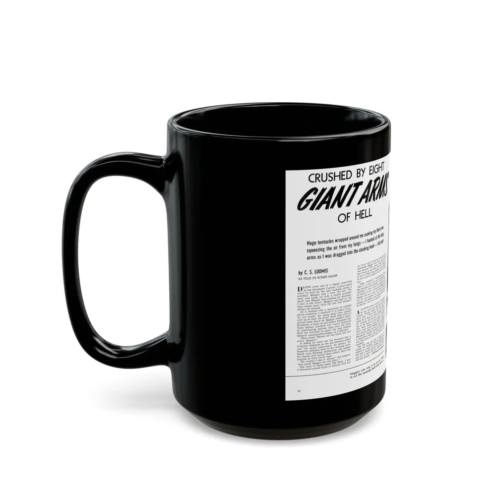 Giant Arms, True Men Stories, April 1959 - Black Coffee Mug-Go Mug Yourself