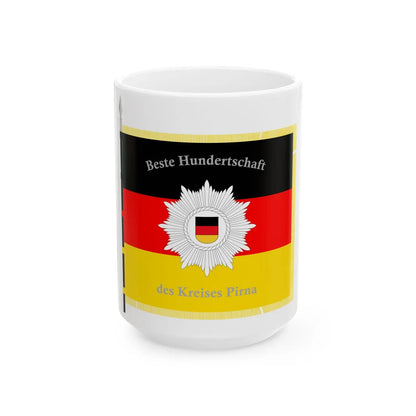 Fahne Beste Hundertschaft DVP Kreis Pirna (Germany) White Coffee Mug 15oz - Go Mug Yourself
