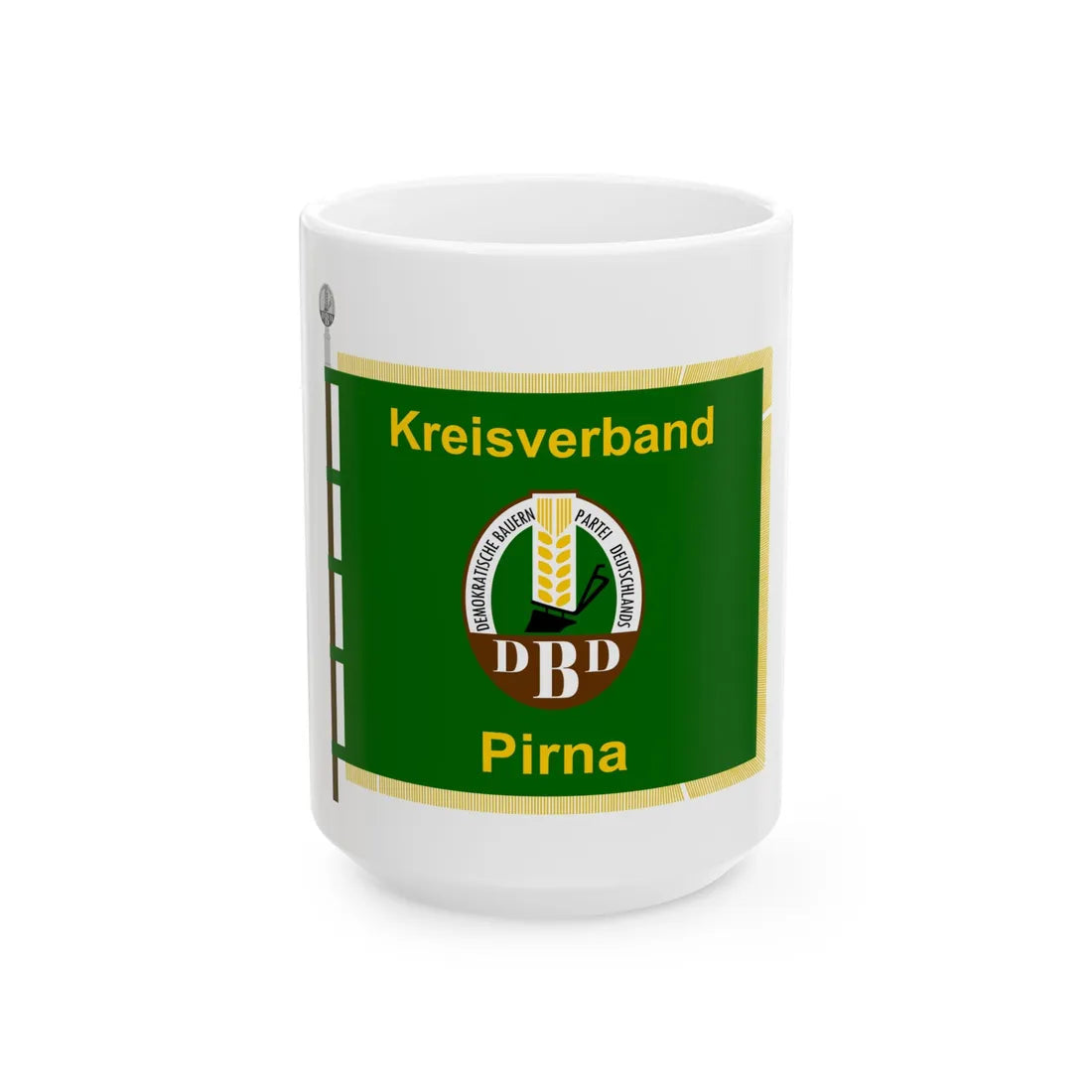 Fahne DBD Kreisverband Pirna DDR (Germany) White Coffee Mug 15oz - Go Mug Yourself