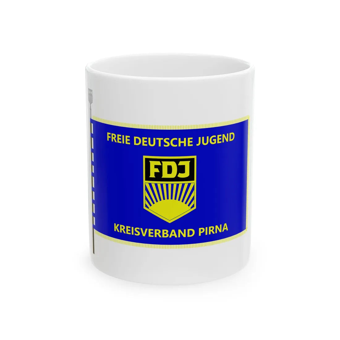 Fahne FDJ Kreisverband Pirna (Germany) White Coffee Mug 11oz - Go Mug Yourself