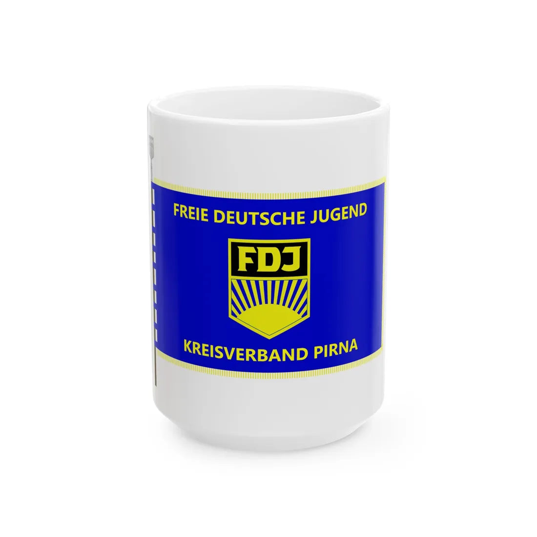 Fahne FDJ Kreisverband Pirna (Germany) White Coffee Mug 15oz - Go Mug Yourself