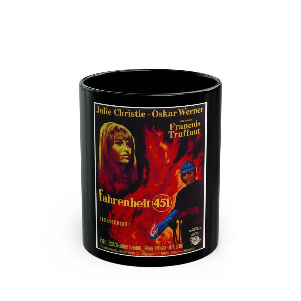 FAHRENHEIT 451 1966 Movie Poster - Black Coffee Mug-11oz-Go Mug Yourself