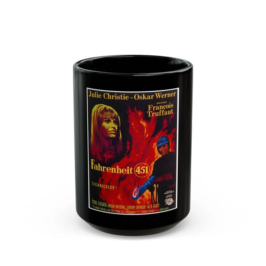 FAHRENHEIT 451 1966 Movie Poster - Black Coffee Mug-15oz-Go Mug Yourself