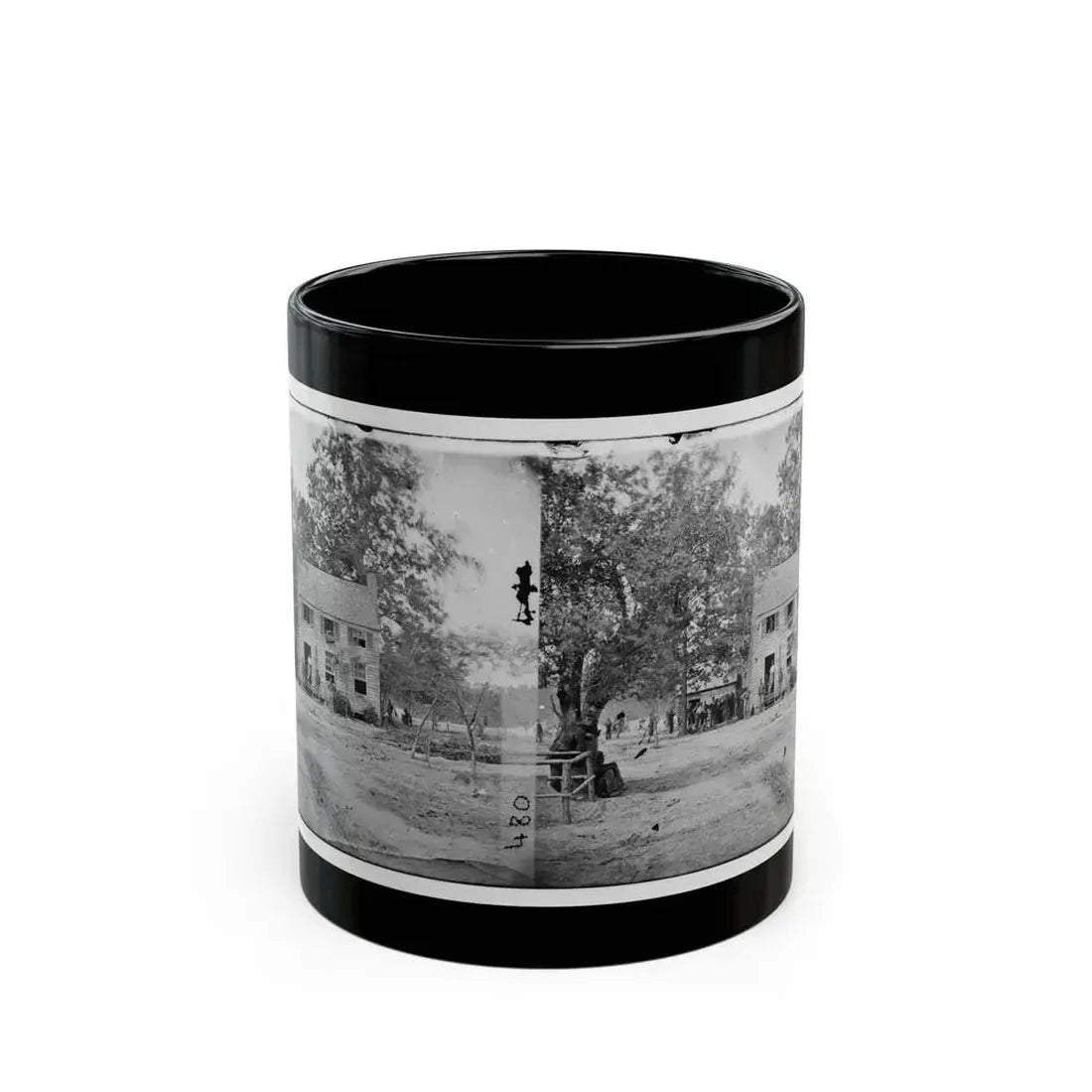 Fair Oaks, Va. Frame House Used As A Hospital By Gen Joseph Hooker's Division (U.S. Civil War) Black Coffee Mug 11oz - Go Mug Yourself