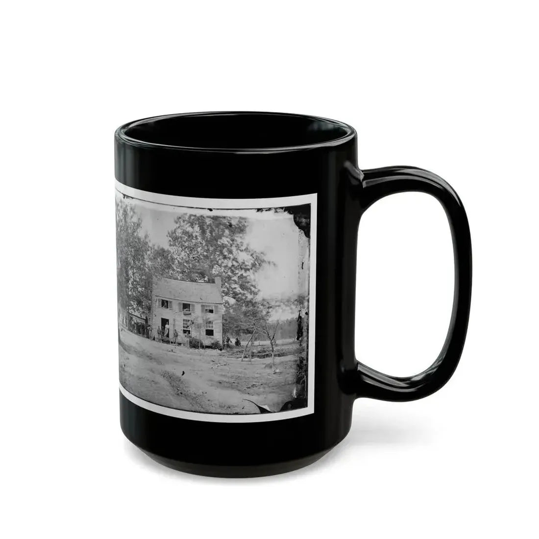 Fair Oaks, Va. Frame House Used As A Hospital By Gen Joseph Hooker's Division (U.S. Civil War) Black Coffee Mug - Go Mug Yourself