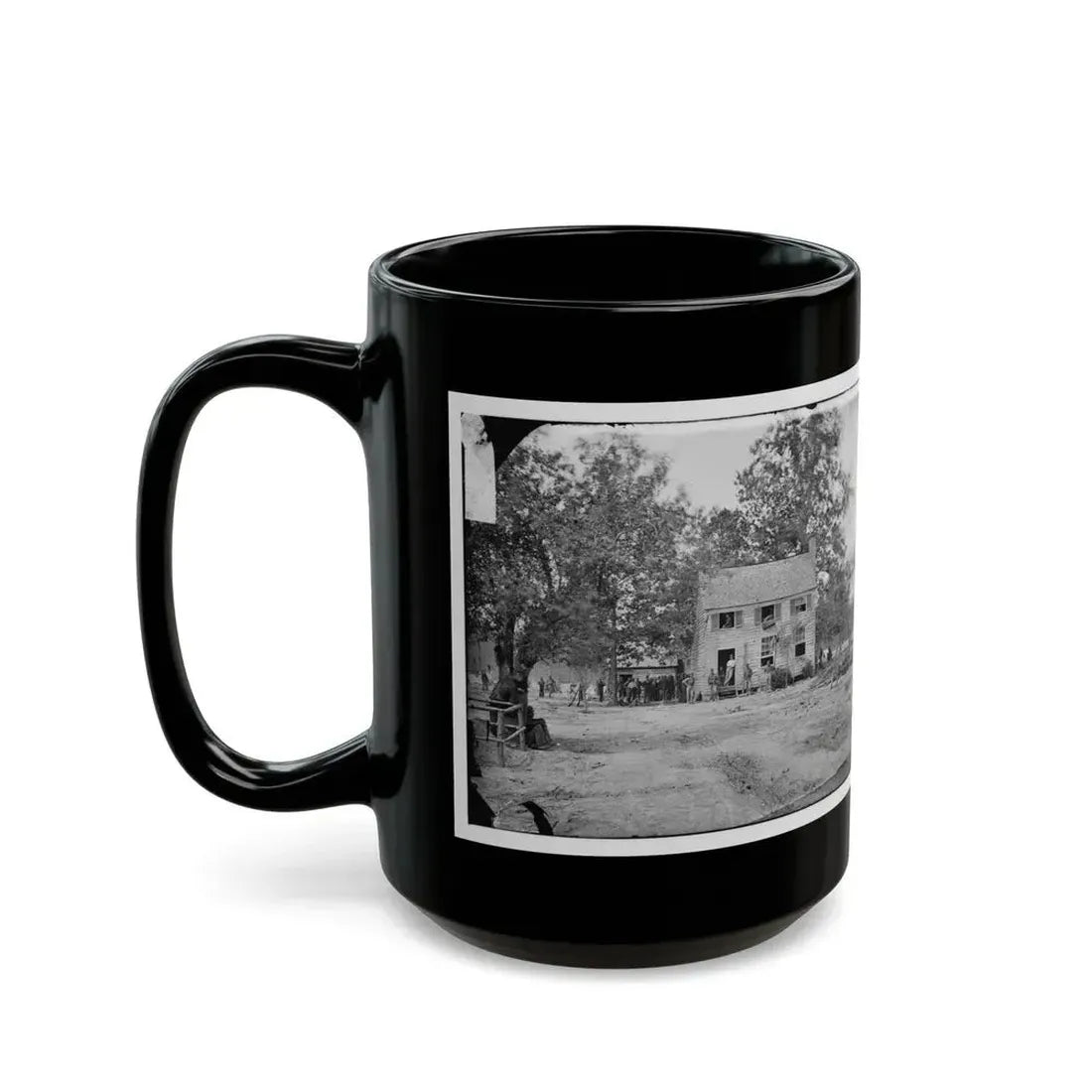 Fair Oaks, Va. Frame House Used As A Hospital By Gen Joseph Hooker's Division (U.S. Civil War) Black Coffee Mug - Go Mug Yourself