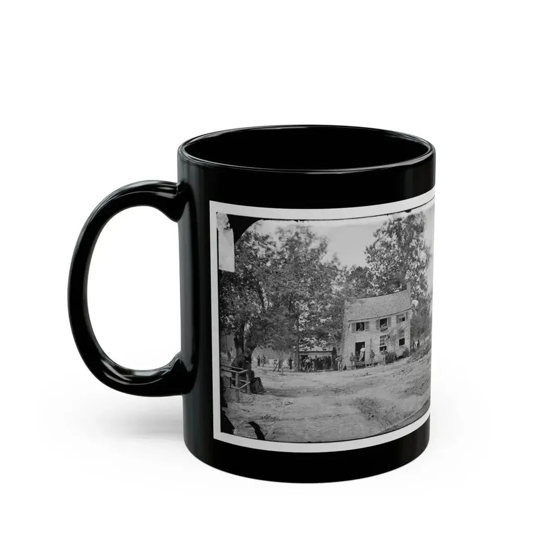 Fair Oaks, Va. Frame House Used As A Hospital By Gen Joseph Hooker's Division (U.S. Civil War) Black Coffee Mug - Go Mug Yourself