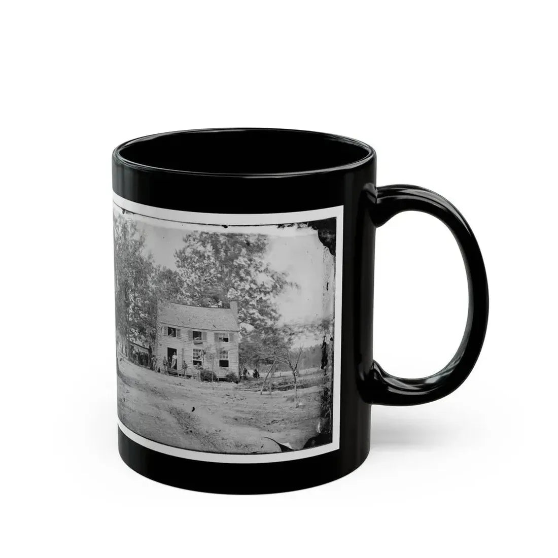 Fair Oaks, Va. Frame House Used As A Hospital By Gen Joseph Hooker's Division (U.S. Civil War) Black Coffee Mug - Go Mug Yourself