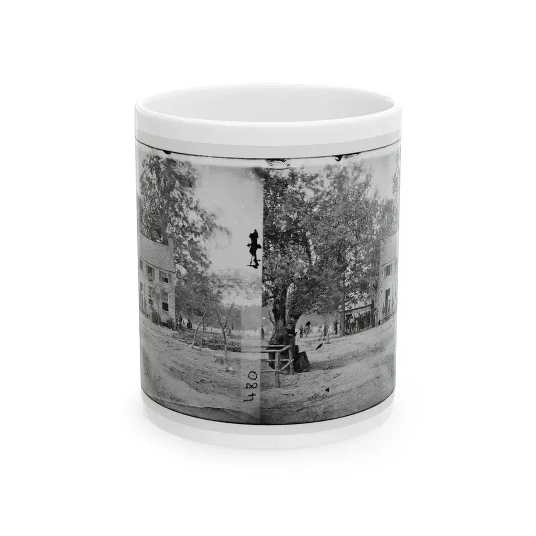 Fair Oaks, Va. Frame House Used As A Hospital By Gen Joseph Hooker's Division (U.S. Civil War) White Coffee Mug 11oz - Go Mug Yourself