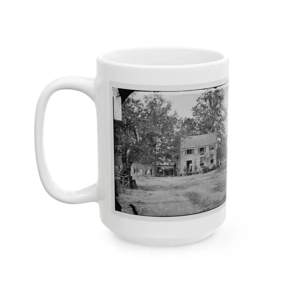 Fair Oaks, Va. Frame House Used As A Hospital By Gen Joseph Hooker's Division (U.S. Civil War) White Coffee Mug - Go Mug Yourself