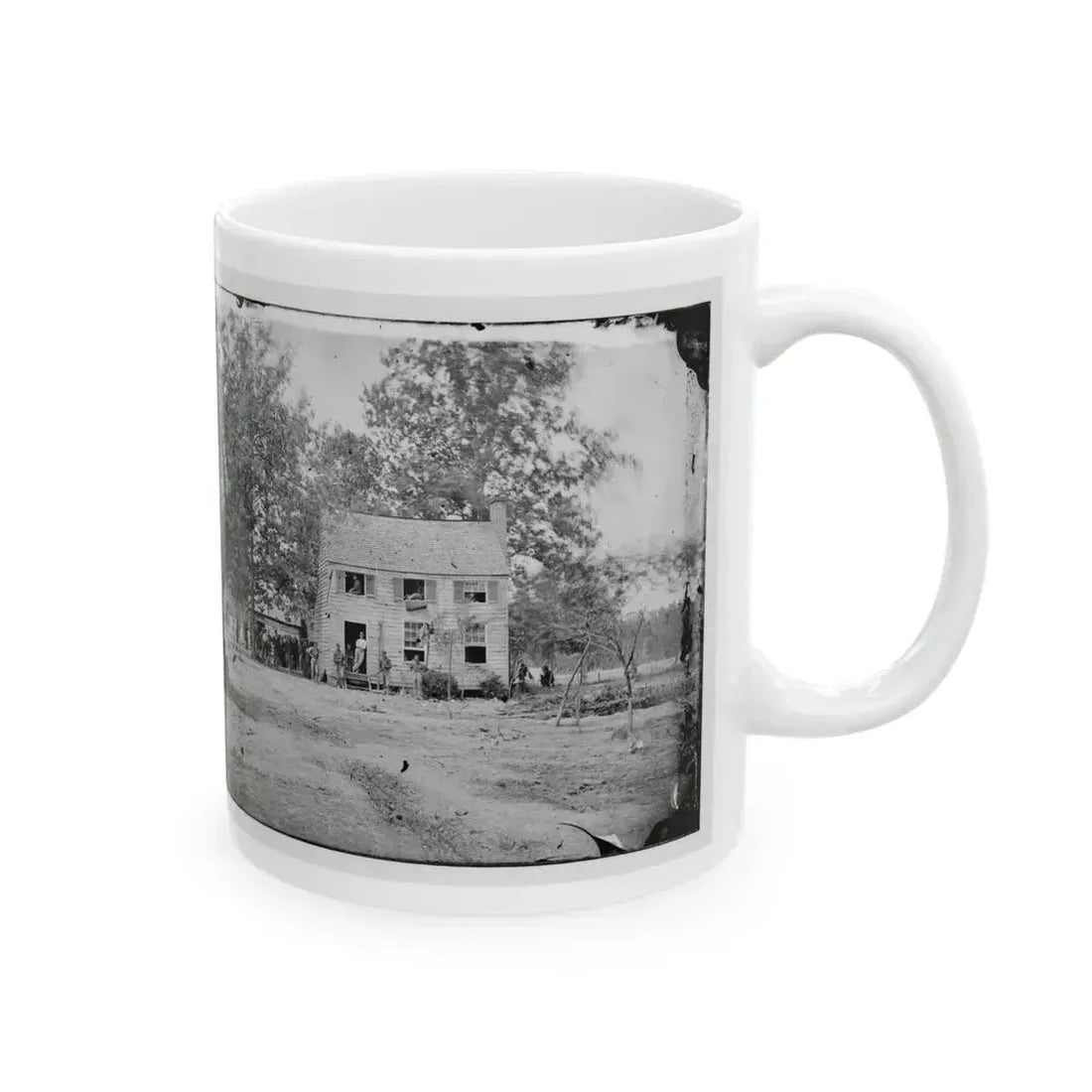 Fair Oaks, Va. Frame House Used As A Hospital By Gen Joseph Hooker's Division (U.S. Civil War) White Coffee Mug - Go Mug Yourself