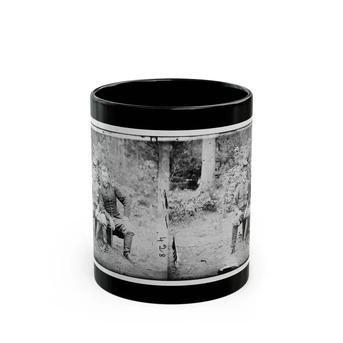 Fair Oaks, Va. Lt. James B. Washington, A Confederate Prisoner, With Capt. George A. Custer Of The 5th Cavalry, U.S.A. (U.S. Civil War) Black Coffee Mug 11oz - Go Mug Yourself