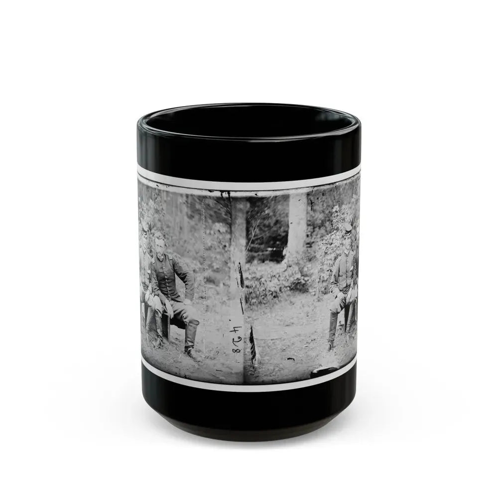 Fair Oaks, Va. Lt. James B. Washington, A Confederate Prisoner, With Capt. George A. Custer Of The 5th Cavalry, U.S.A. (U.S. Civil War) Black Coffee Mug 15oz - Go Mug Yourself